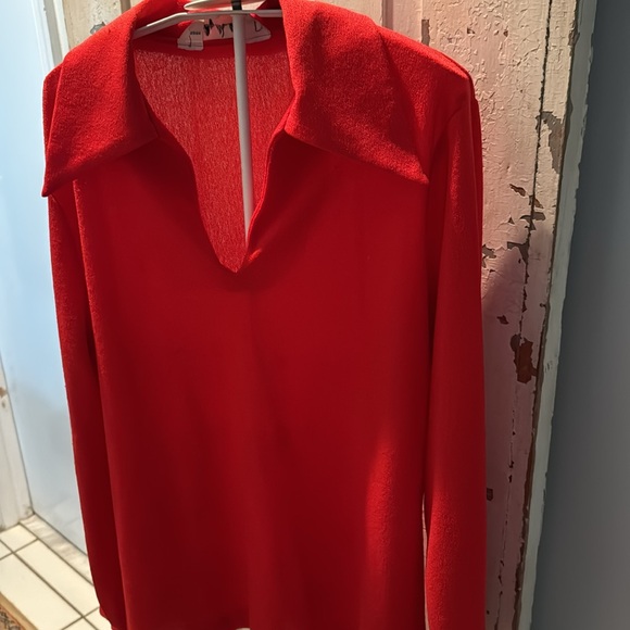 Vintage Lady Manhattan polyester red pullover top- size med to large - Picture 7 of 7